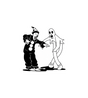 Vintage Clown & Ghost Sticker