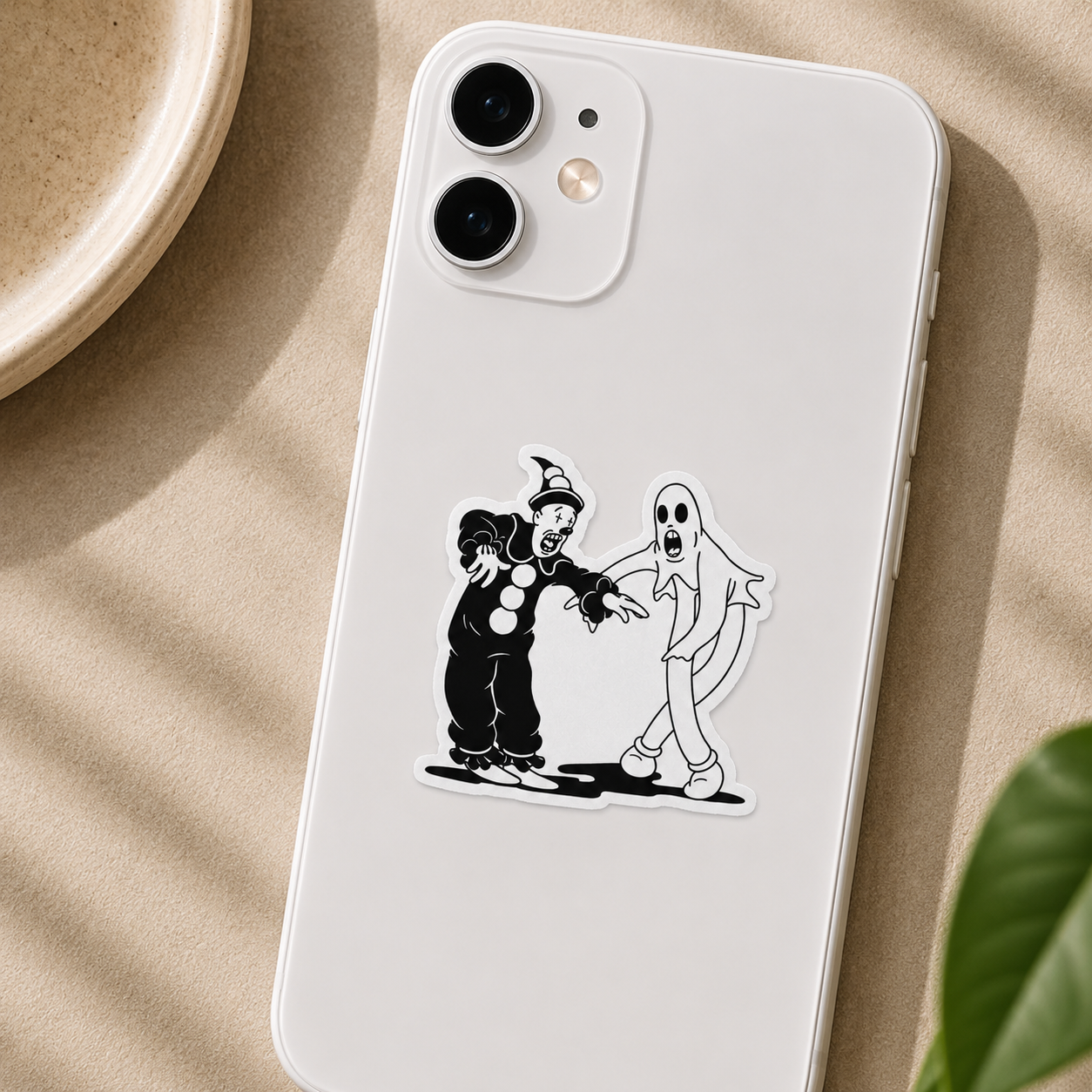 Vintage Clown & Ghost Sticker