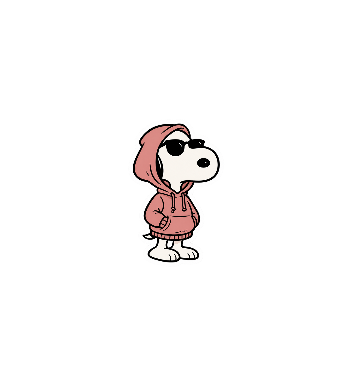 Cool Snoopy Pink Hoodie Sticker