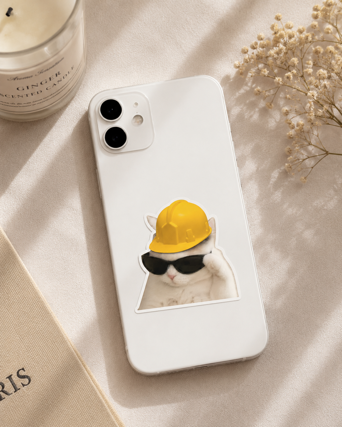 Construction Cat Meme Sticker