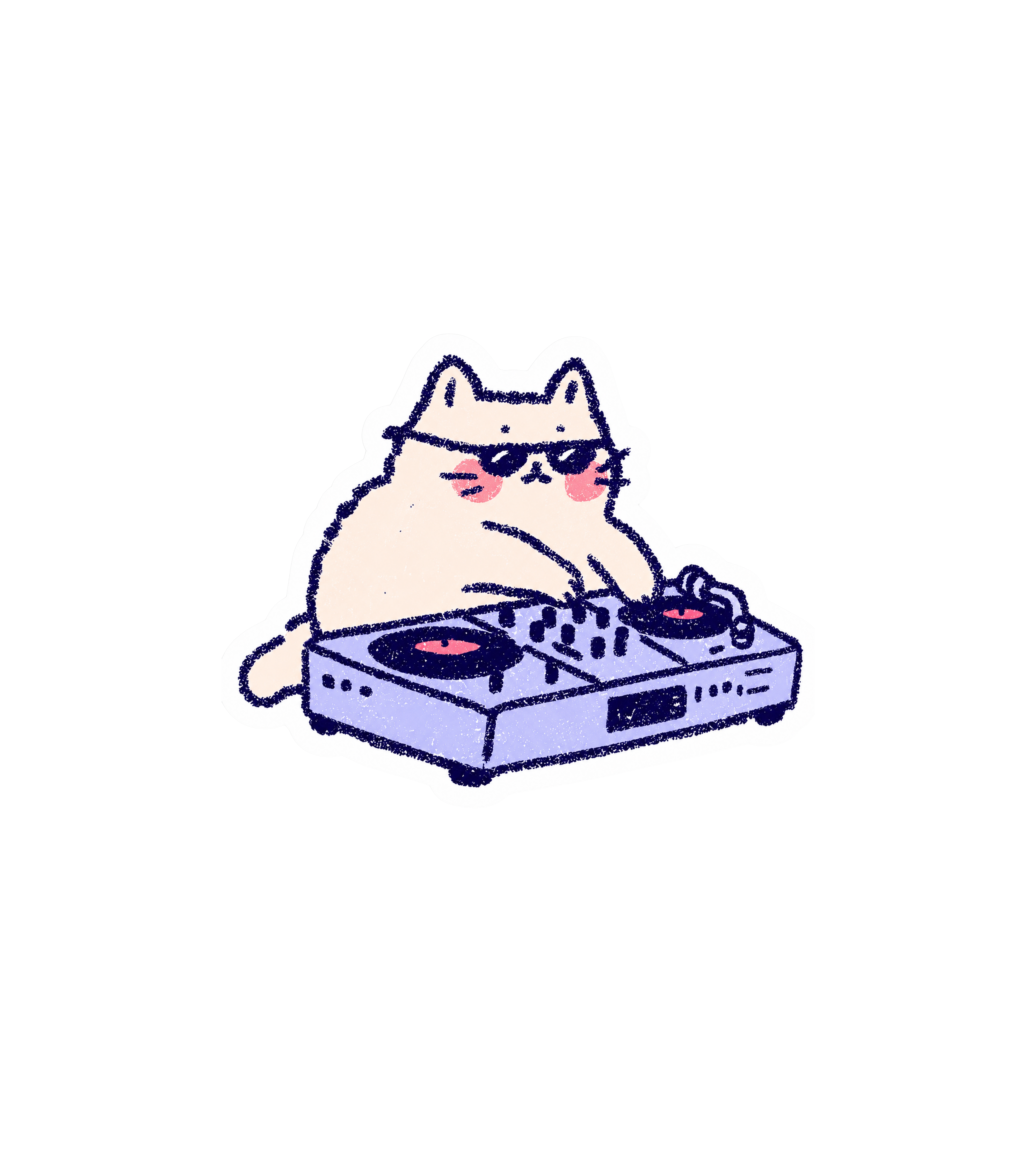 Cool DJ Cat Sticker
