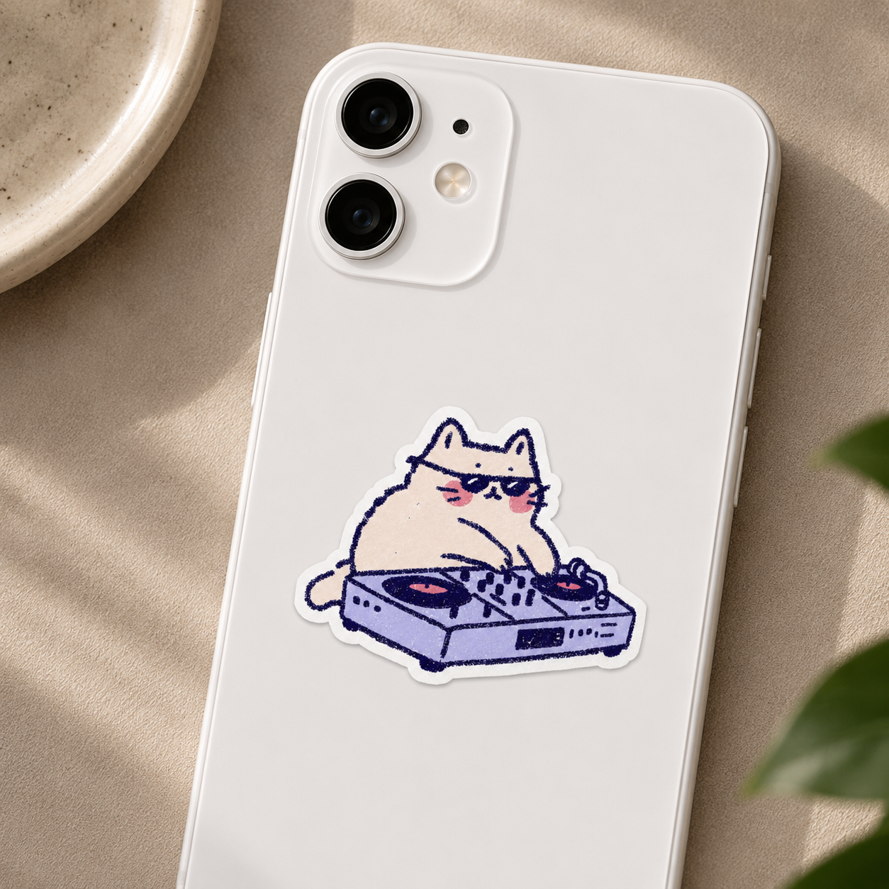 Cool DJ Cat Sticker