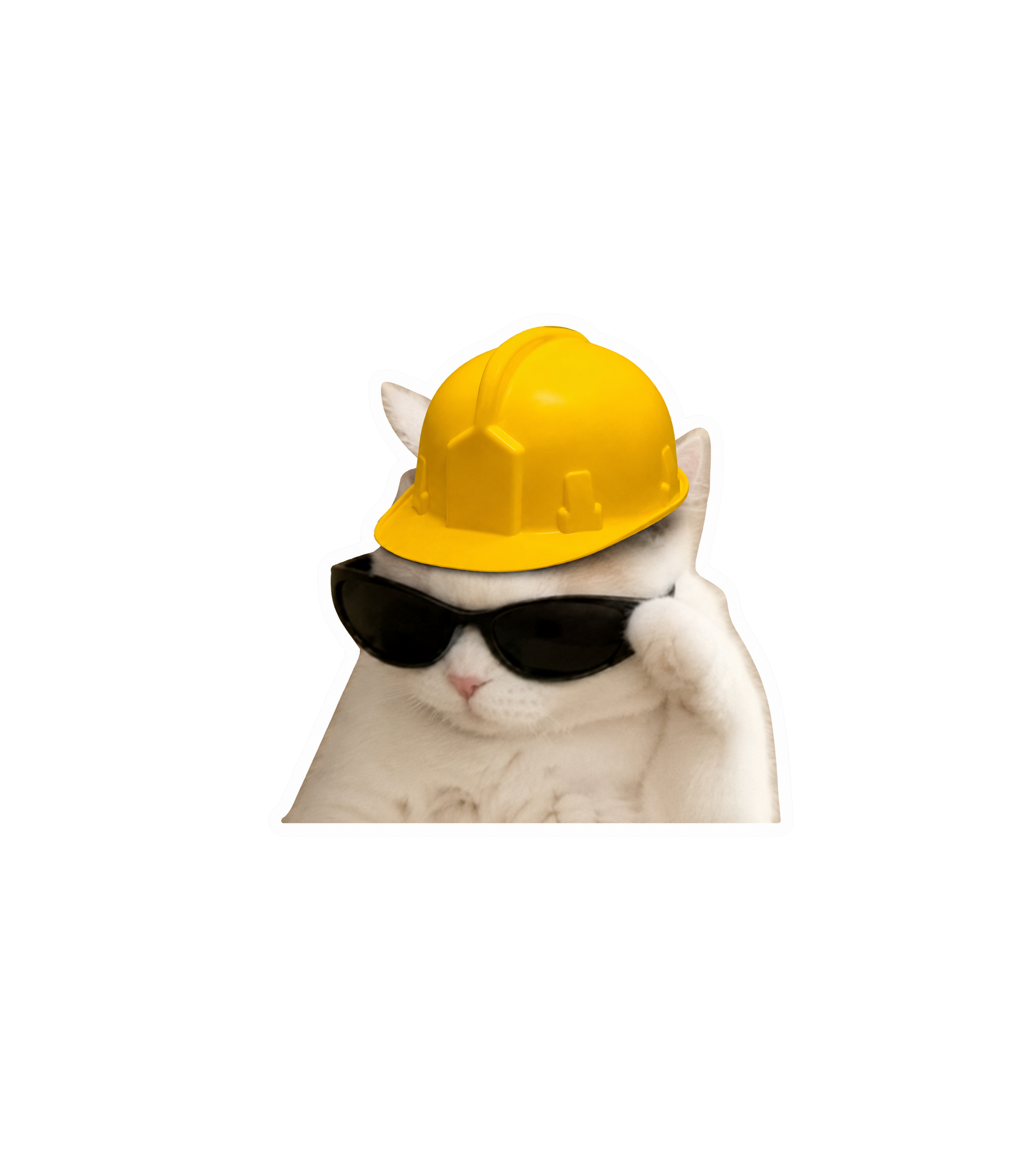 Construction Cat Meme Sticker