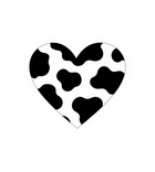 Cow Print Heart Vinyl Sticker