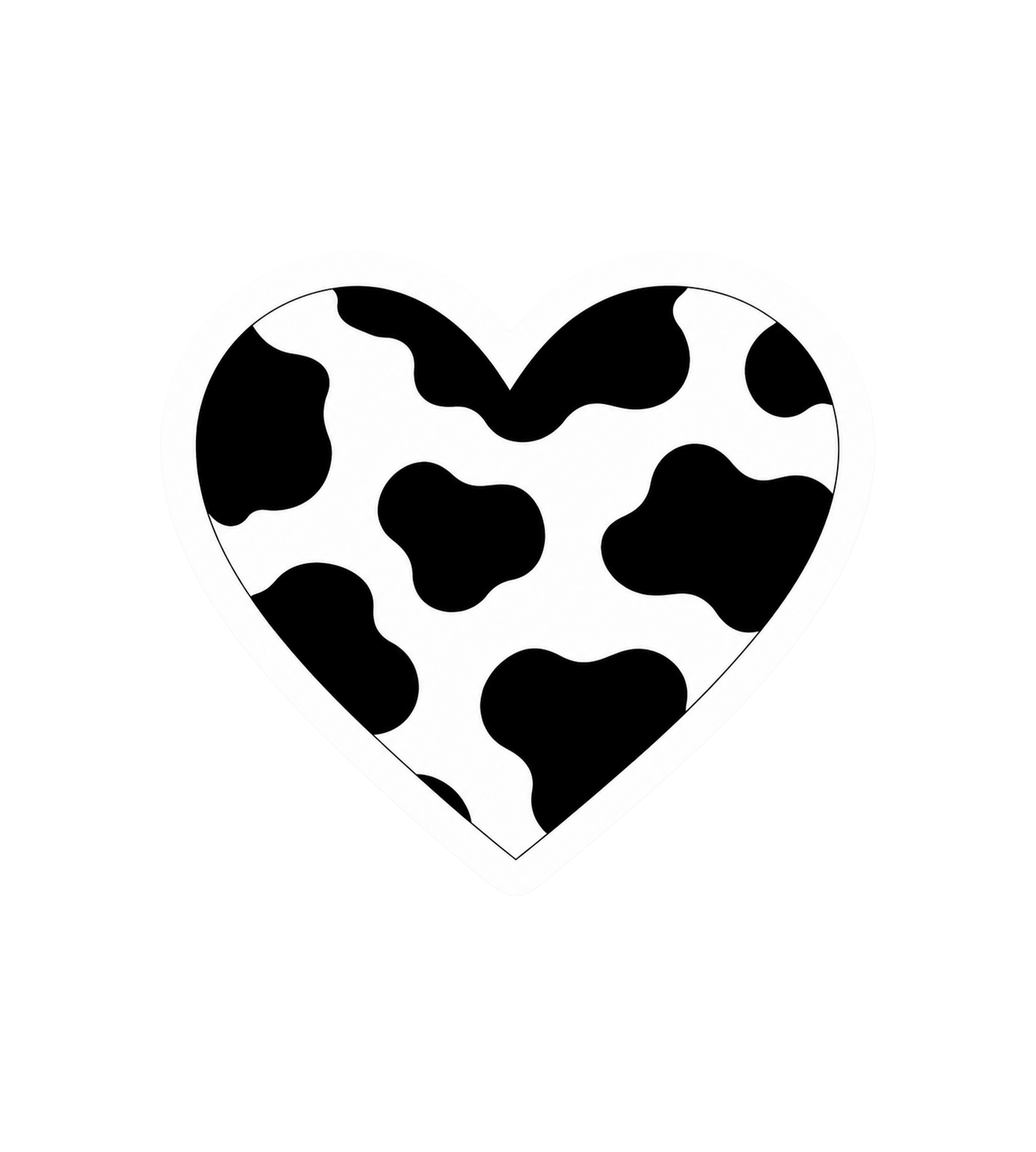 Cow Print Heart Vinyl Sticker