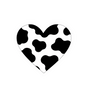Cow Print Heart Vinyl Sticker