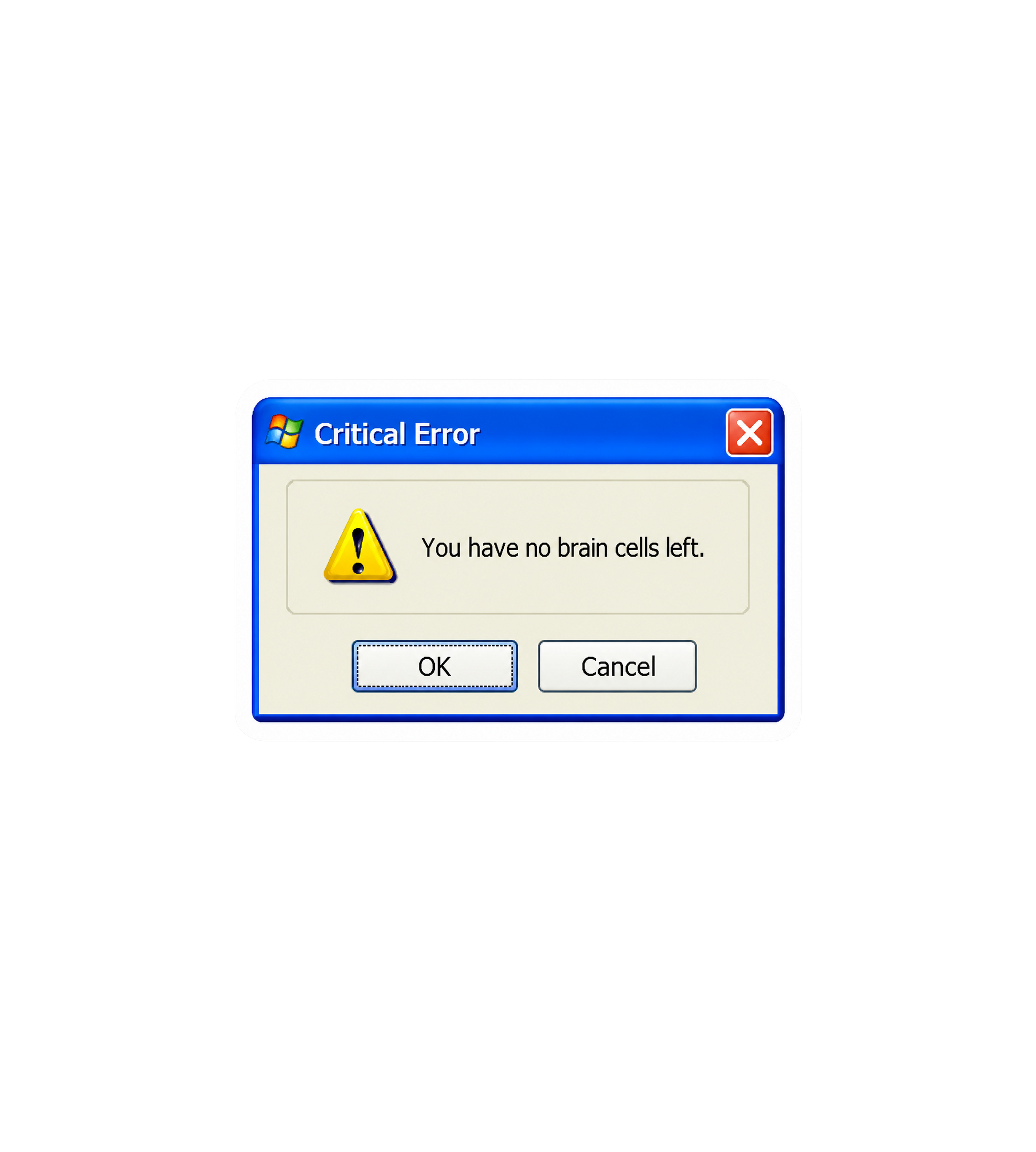 Critical Error Retro Windows Sticker