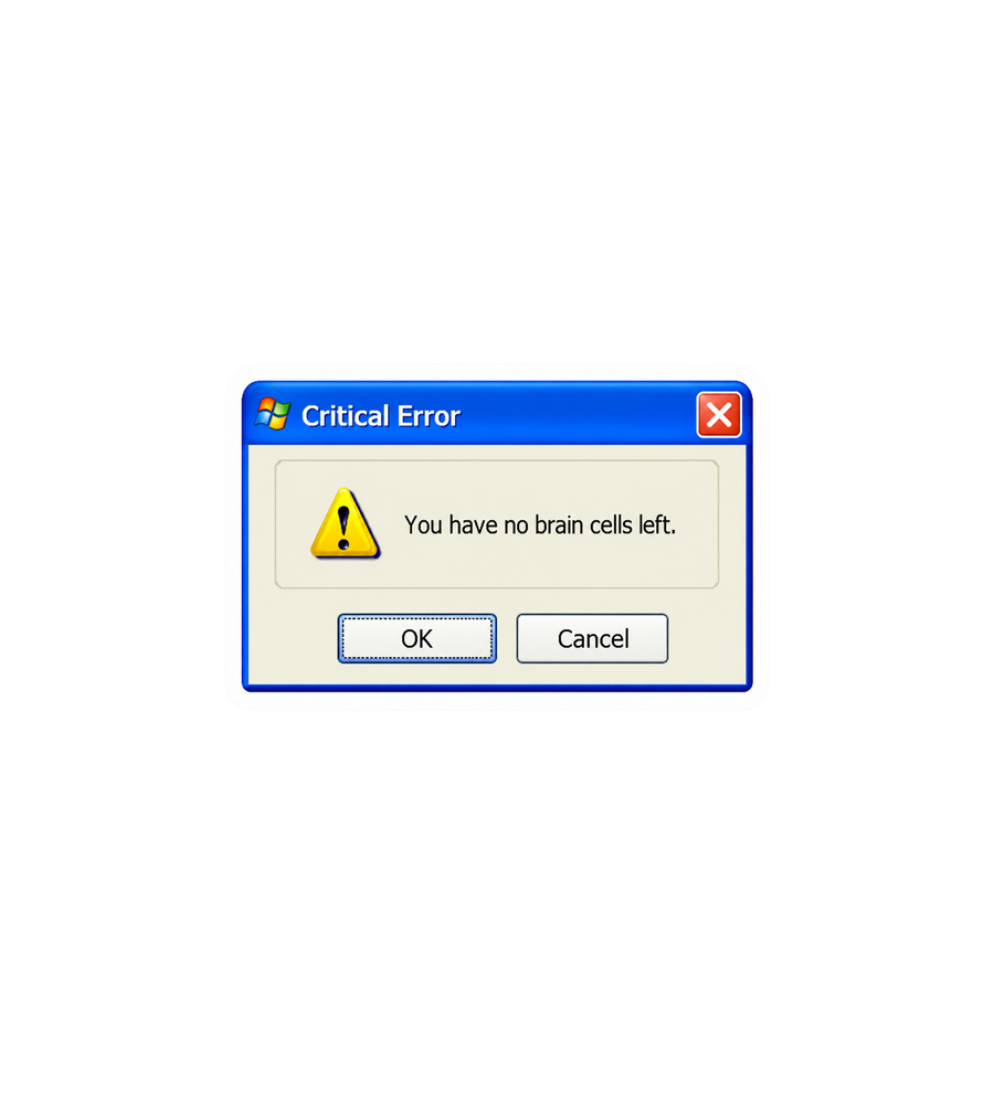 Critical Error Retro Windows Sticker