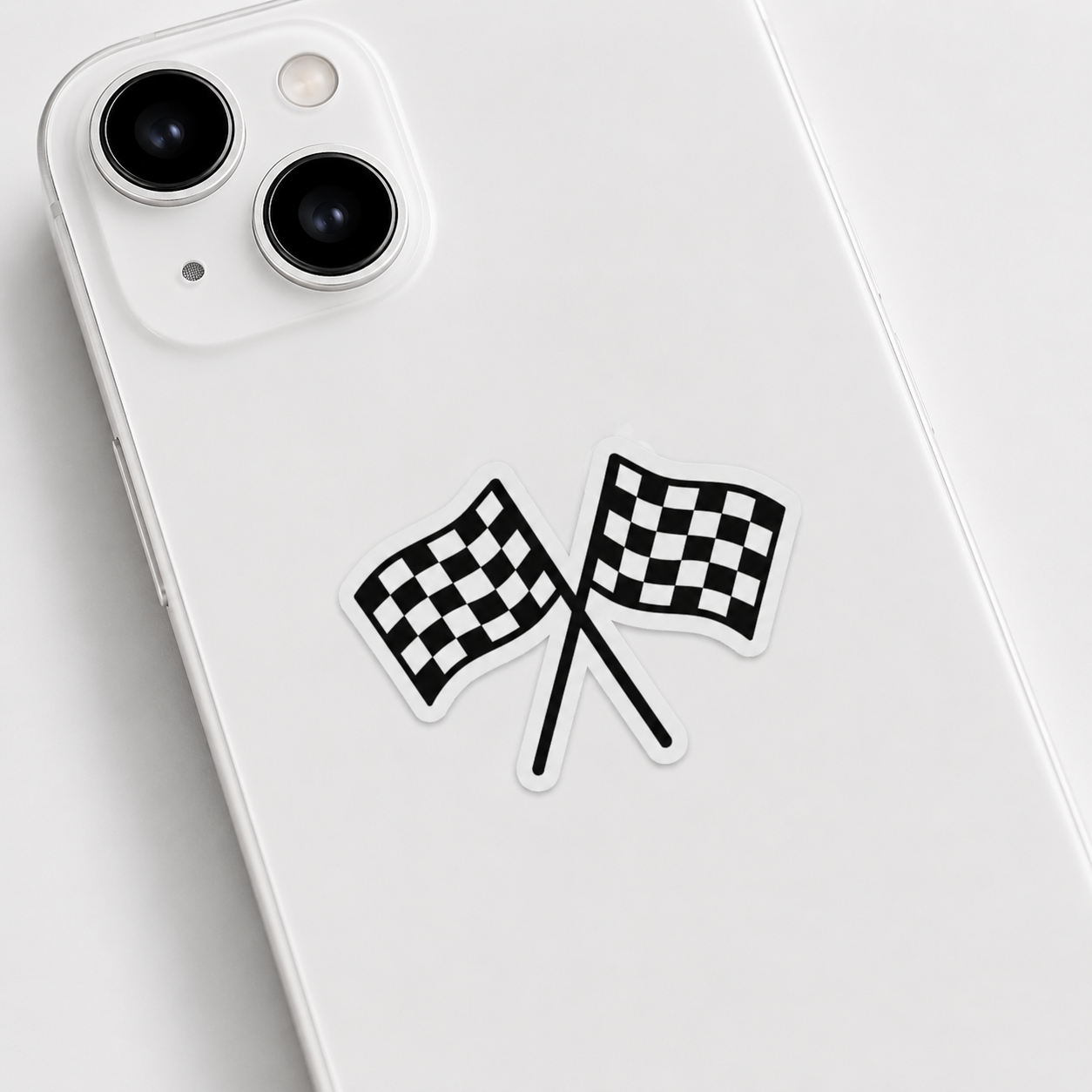 Crossed Racing Flags Sticker