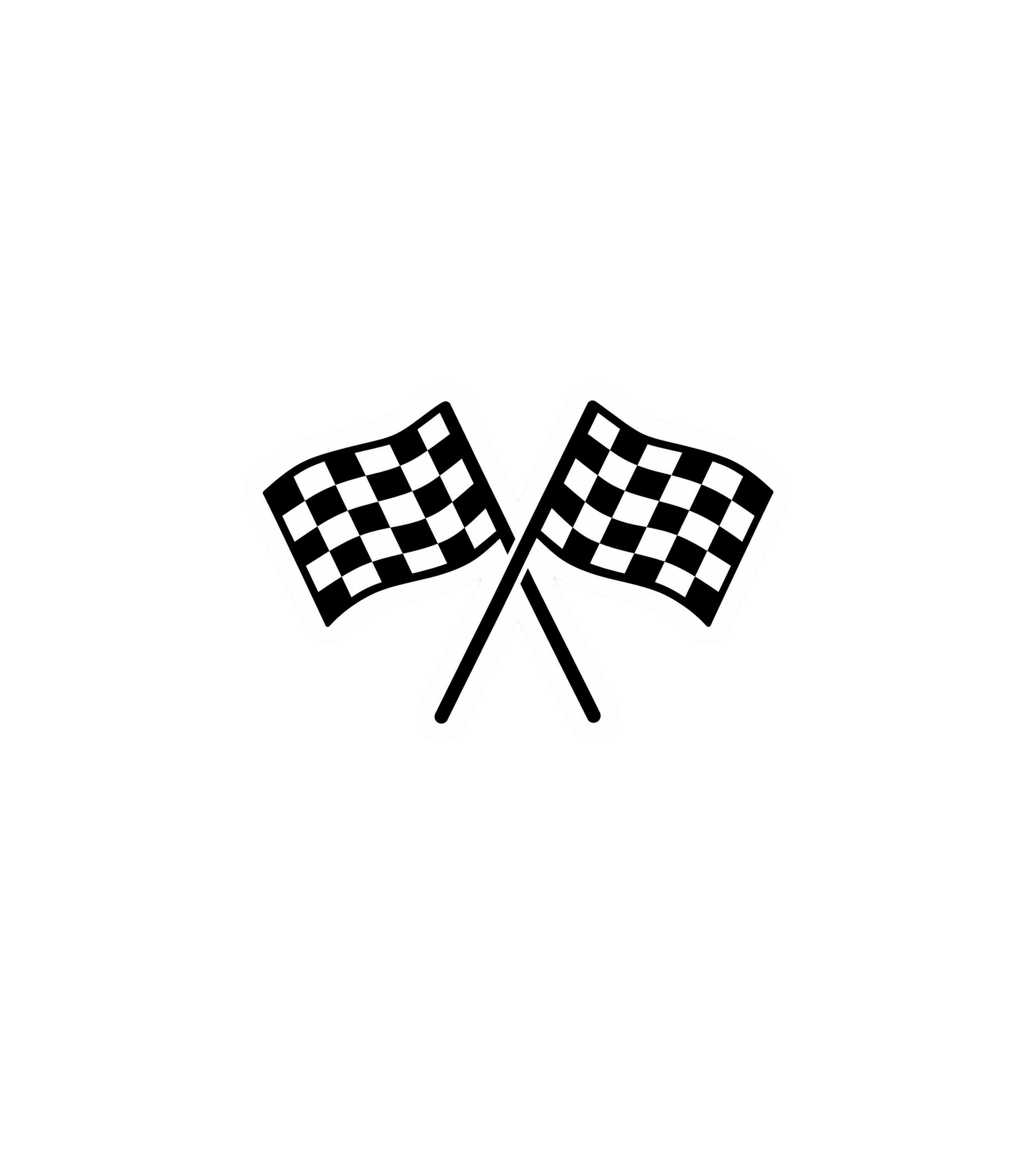 Crossed Racing Flags Sticker