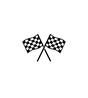 Crossed Racing Flags Sticker
