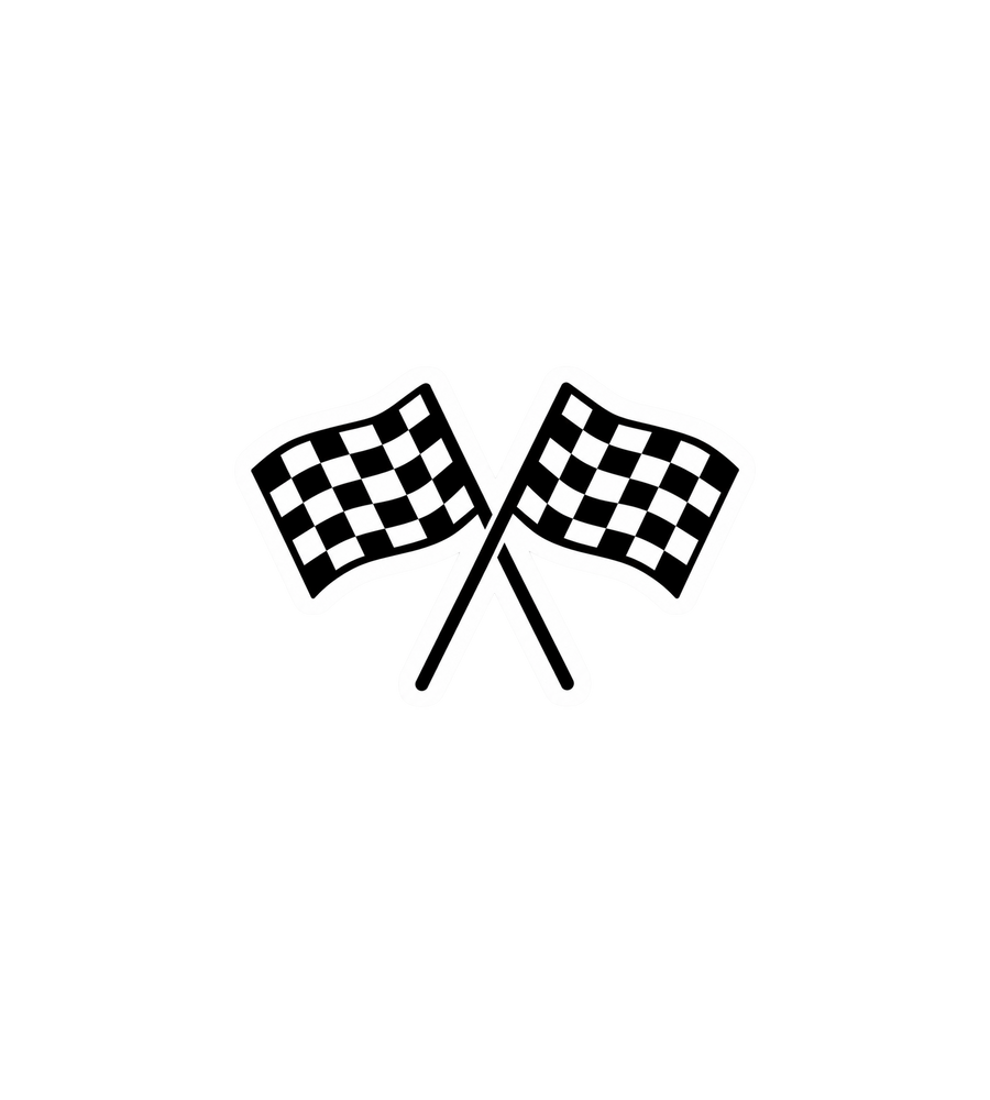 Crossed Racing Flags Sticker