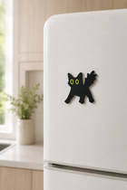 Curious Black Cat Fridge Magnet | Cute Refrigerator Magnet for Home & Office