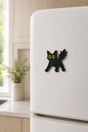 Curious Black Cat Fridge Magnet | Cute Refrigerator Magnet for Home & Office
