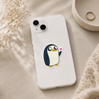 Cute Penguin Waving Heart Sticker