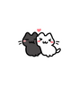 Cute Kawaii Cats Hugging Sticker