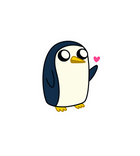 Cute Penguin Waving Heart Sticker
