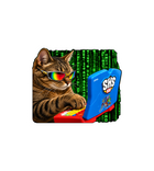 Cybercat Hacker Sticker