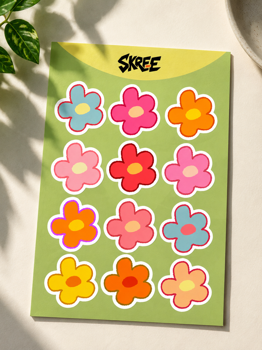 Cute Daisy Sticker Sheet | Waterproof Vinyl Stickers