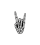 Rock On Skeleton Hand Vinyl Sticker