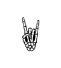 Rock On Skeleton Hand Vinyl Sticker