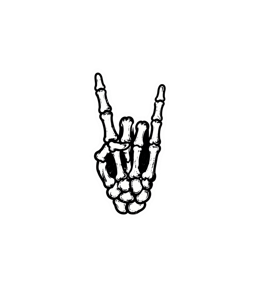 Rock On Skeleton Hand Vinyl Sticker