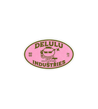 Delulu Industries Sticker – Retro Pink Badge