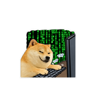 Doge Hacking the Matrix Sticker
