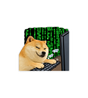 Doge Hacking the Matrix Sticker