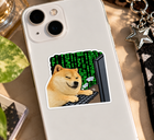 Doge Hacking the Matrix Sticker