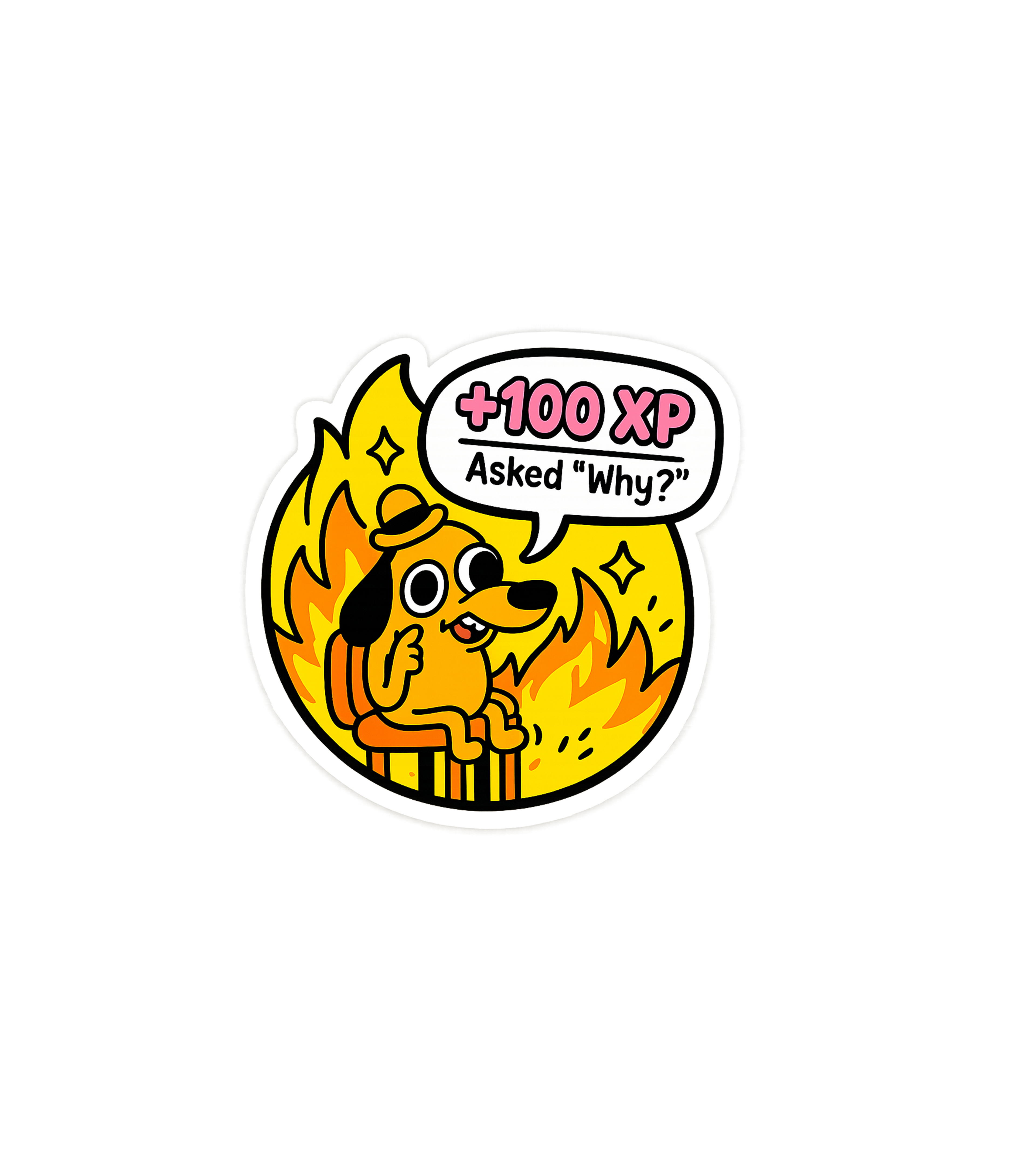 +100 XP Asked "Why?" Meme Sticker