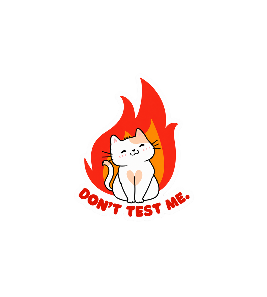 Don't Test Me Cat Sticker
