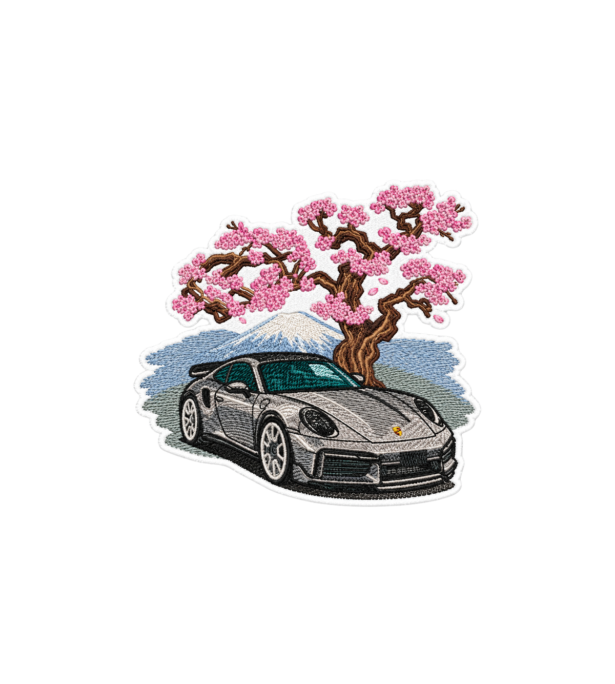 Cherry Blossom Sports Car Sticker