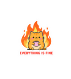 Everything Is Fine Cat Sticker