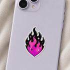 Pink Flame Vinyl Sticker