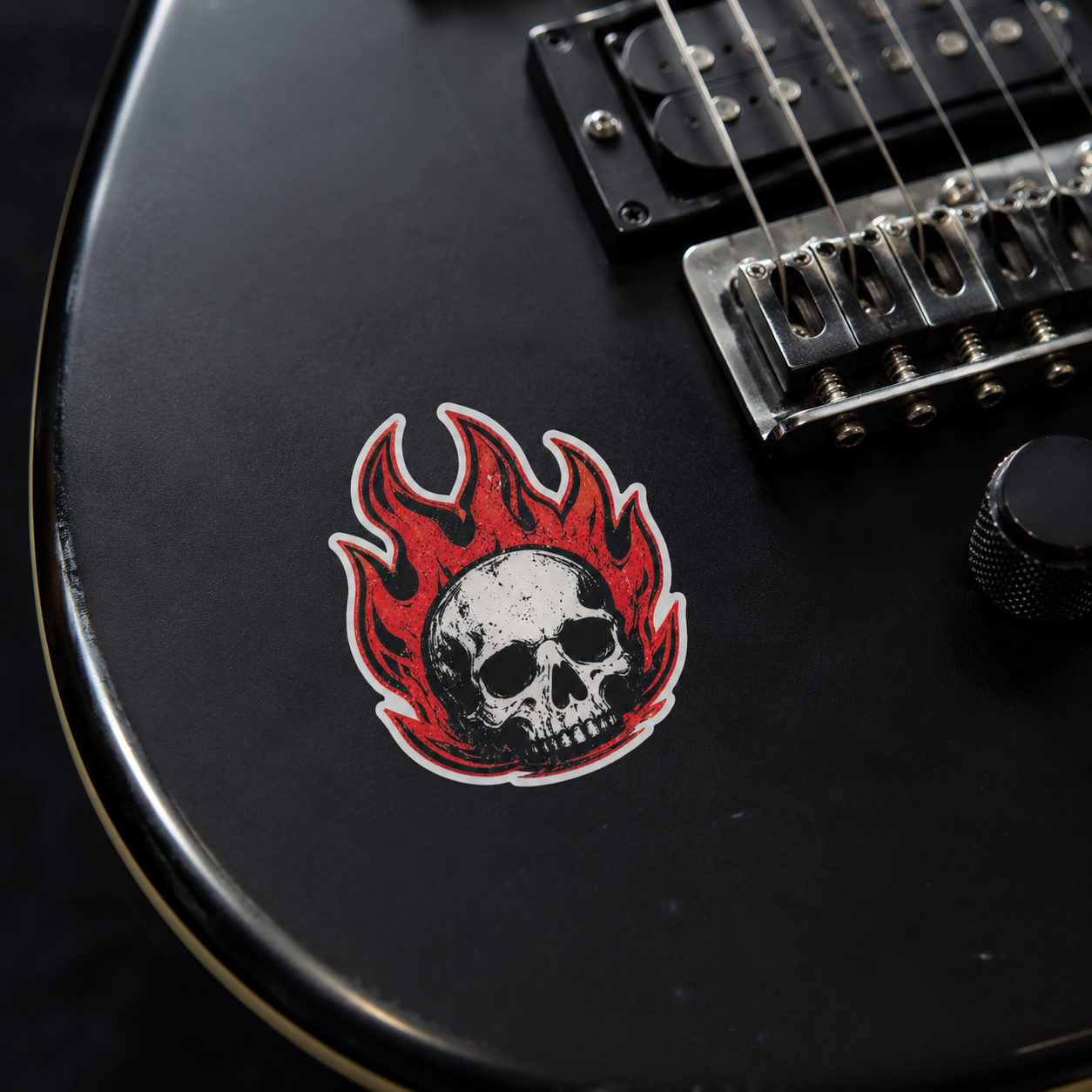 Fire Skull Vinyl Sticker
