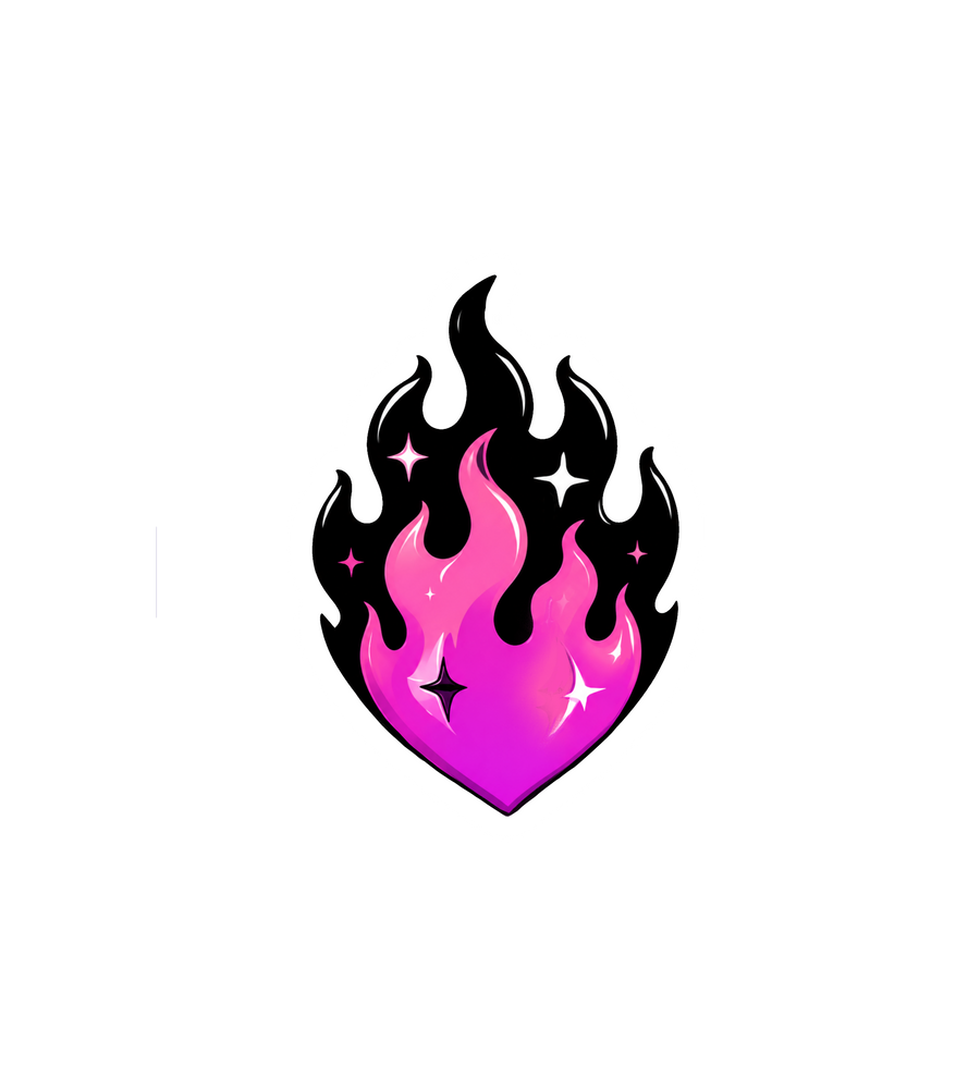 Pink Flame Vinyl Sticker