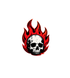 Fire Skull Vinyl Sticker