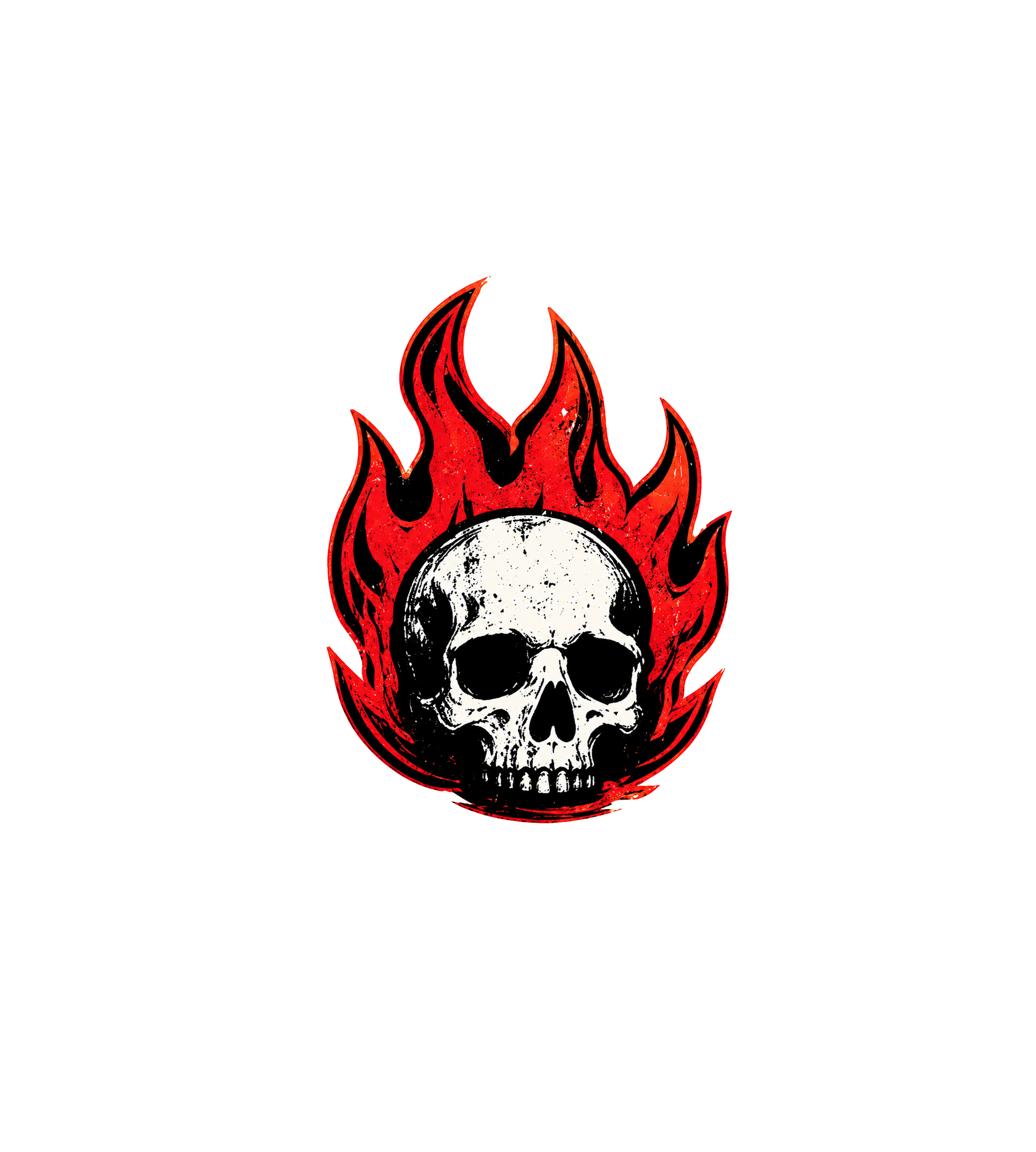 Fire Skull Vinyl Sticker