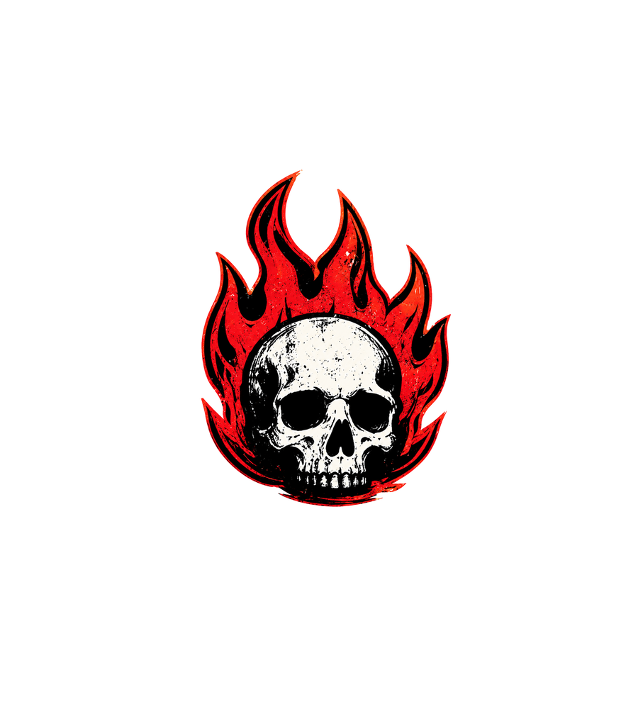 Fire Skull Vinyl Sticker