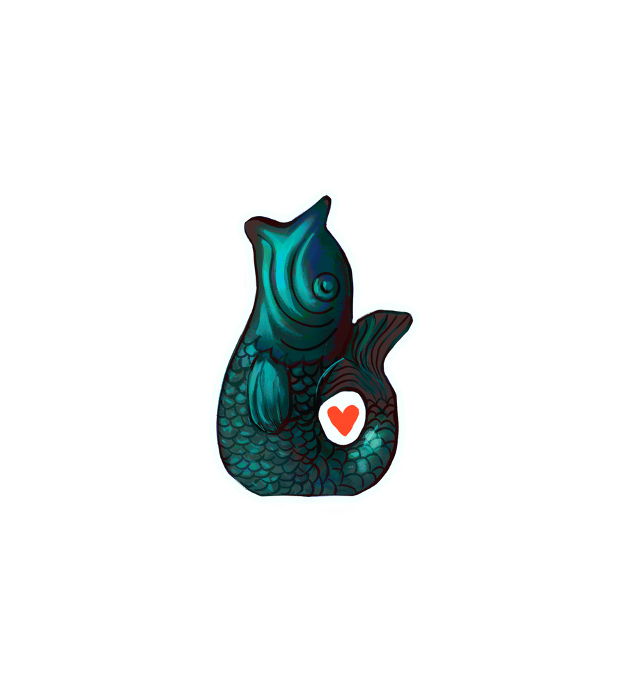 Fish Heart Sticker