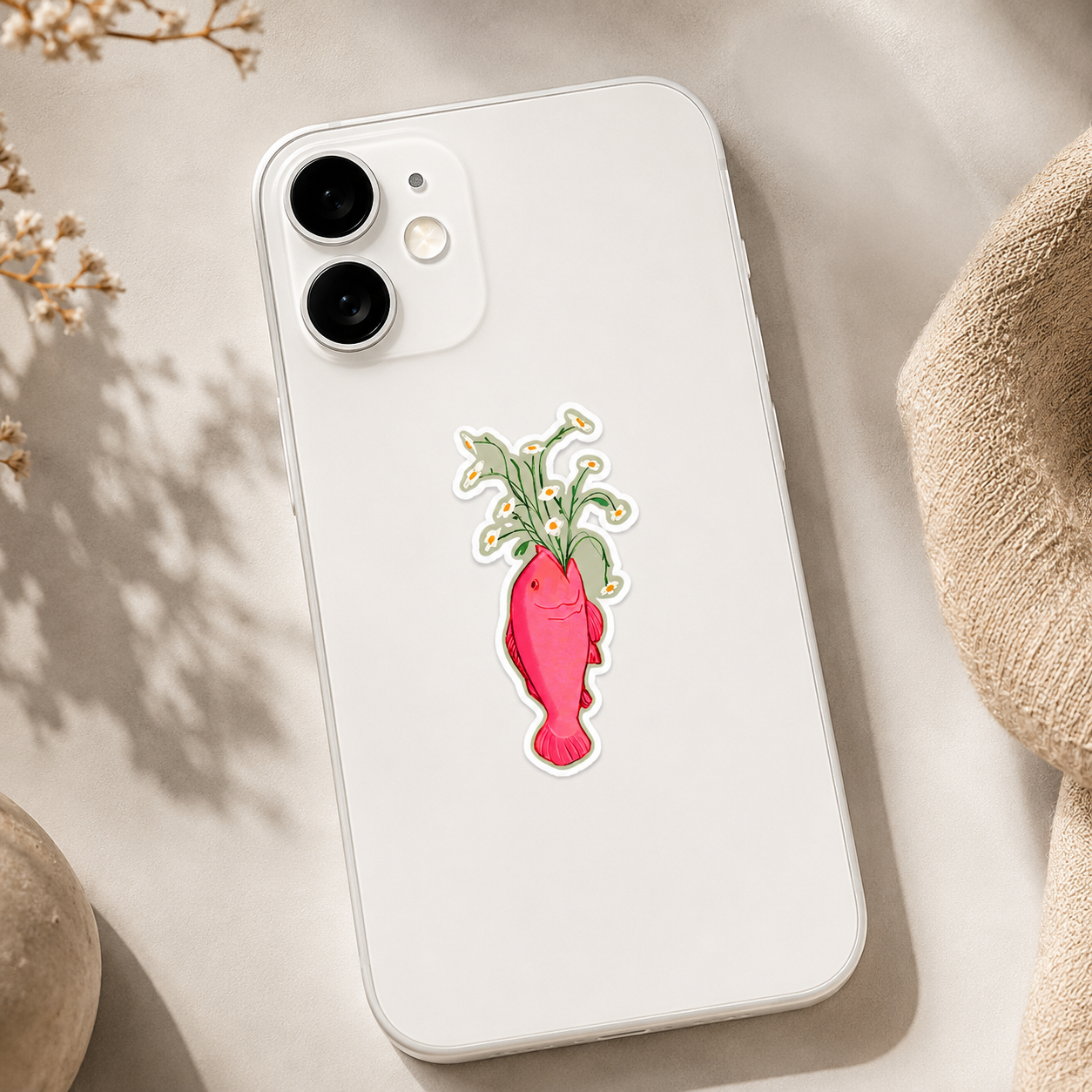 Fish Flower Sticker