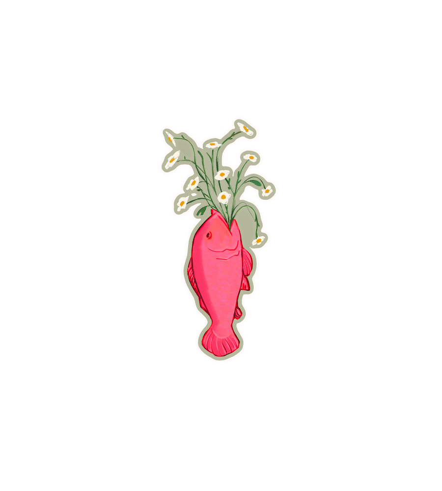 Fish Flower Sticker