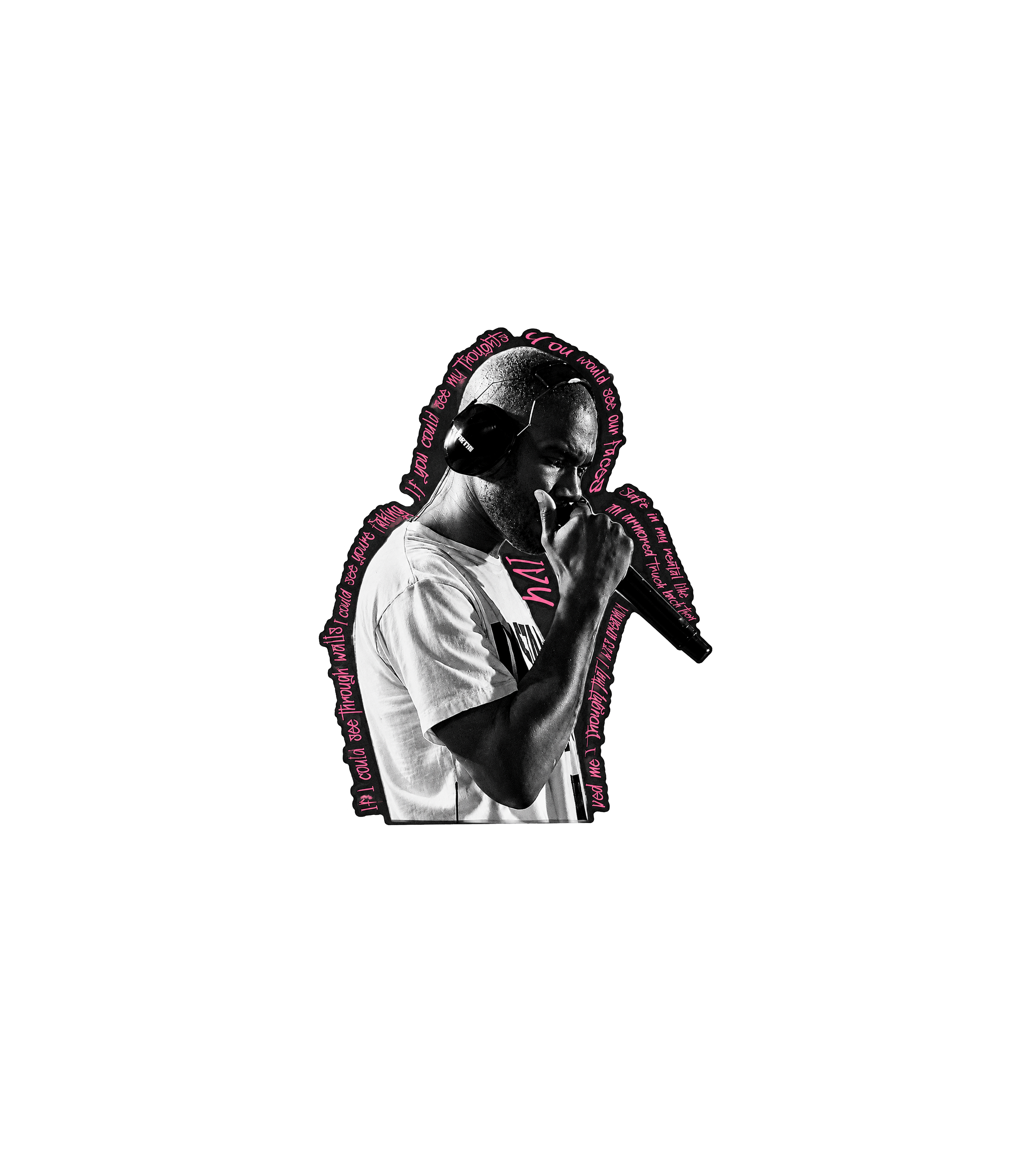 Frank Ocean Pink Text Black Sticker