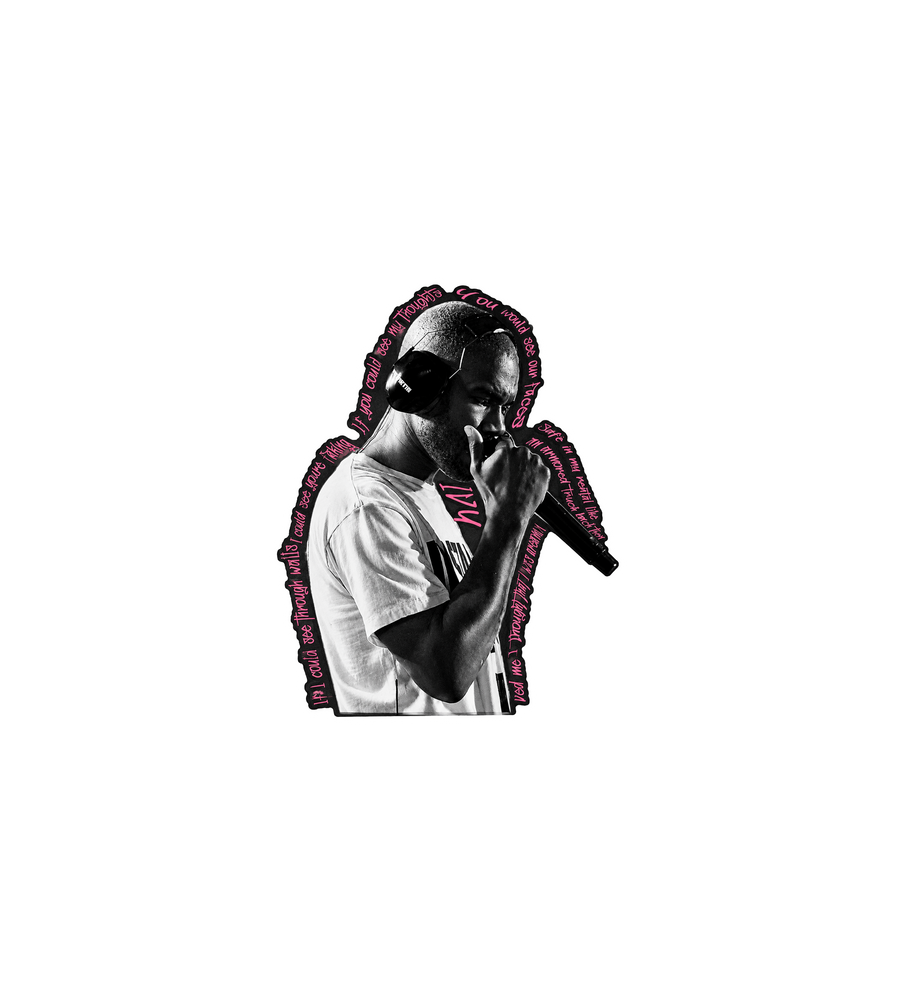 Frank Ocean Pink Text Black Sticker