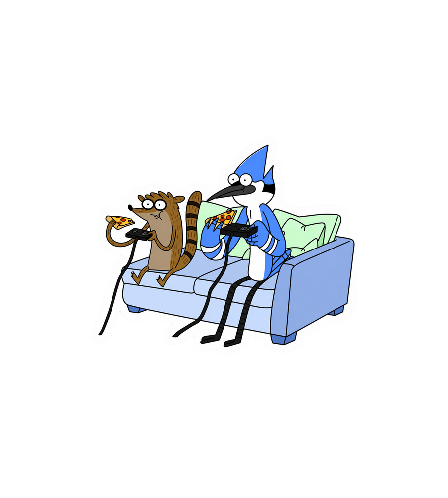 Game Time & Pizza Break Sticker
