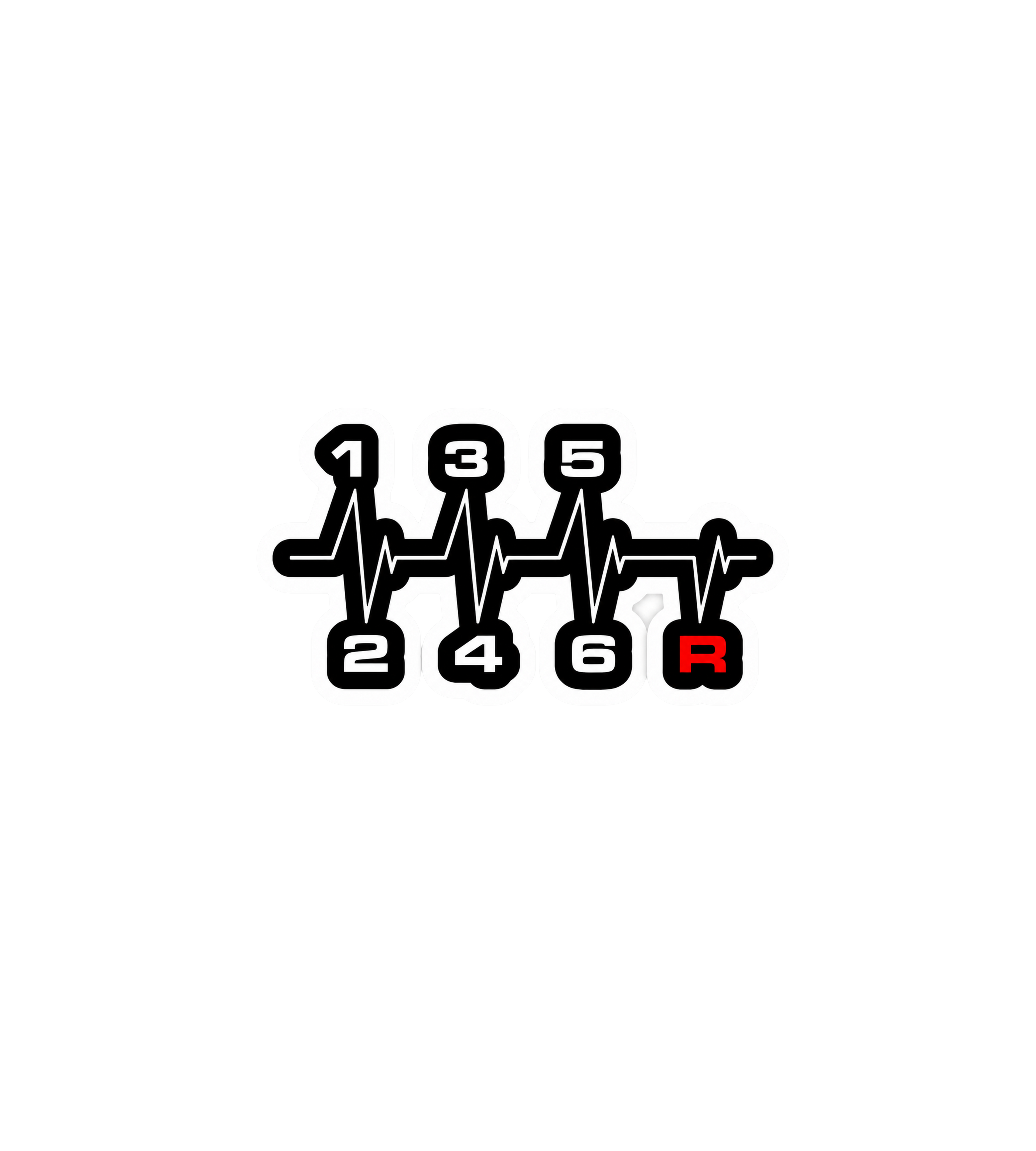 Gear Shift Heartbeat Sticker