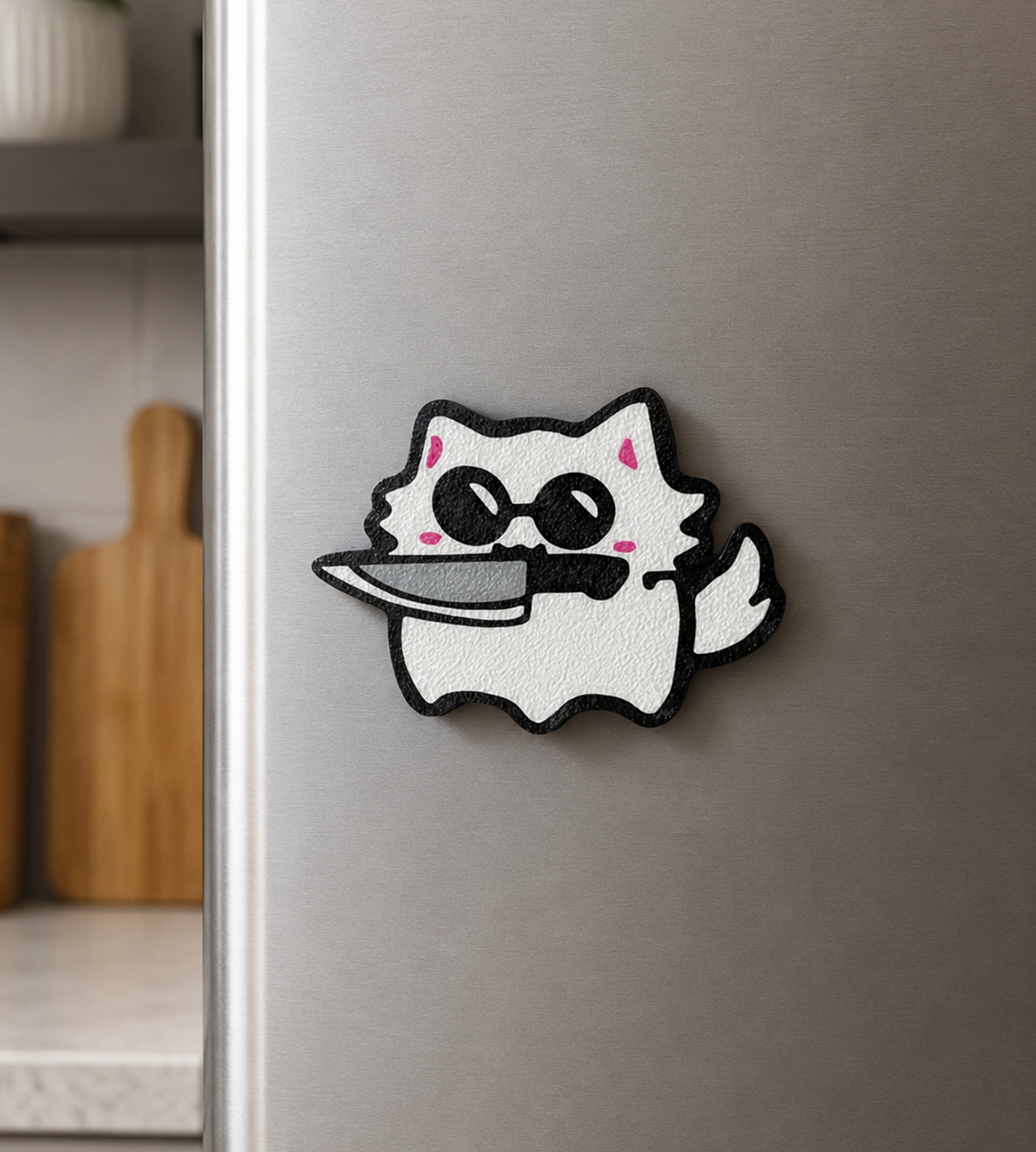 Gojo Cat Fridge Magnet – Funny Anime Refrigerator Magnet