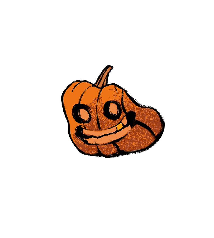 Golden Tooth Pumpkin Sticker