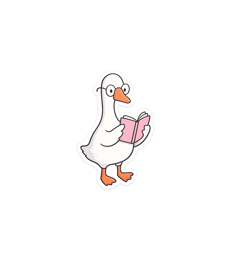 Bookworm Goose Sticker